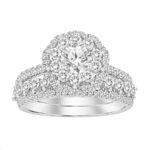 LADIES BRIDAL SET 1.75CT ROUND DIAMOND 14K WHITE GOLD (SI QUALITY)