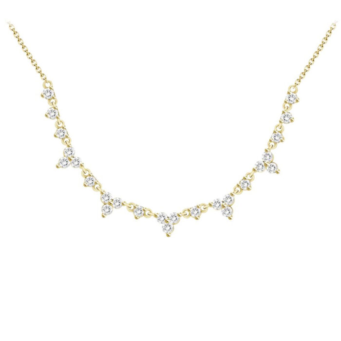 LADIES NECKLACE 0.50CT ROUND DIAMOND 14K YELLOW GOLD - Image 1