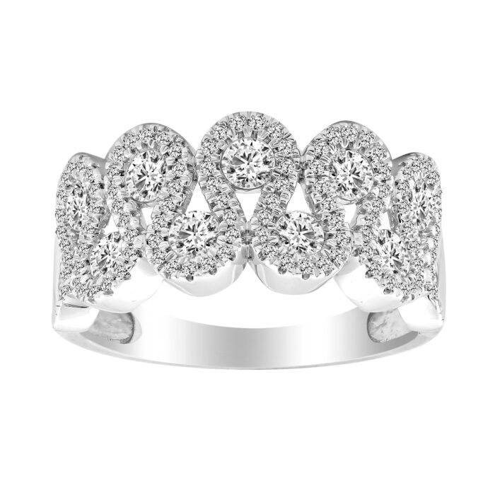 LADIES RING 1.00CT ROUND DIAMOND 14K WHITE GOLD - Image 1