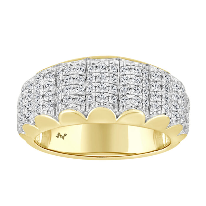 MEN'S BAND 1.00CT ROUND DIAMOND 10K YELLOW GOLD - Image 1