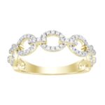 LADIES BAND 0.33CT ROUND DIAMOND 14K YELLOW GOLD
