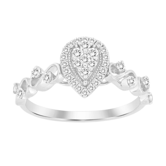 LADIES RING 0.25CT ROUND DIAMOND 14K WHITE GOLD (SI QUALITY) - Image 1