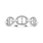 LADIES BAND 0.25CT ROUND/BAGUETTE DIAMOND 14K WHITE GOLD