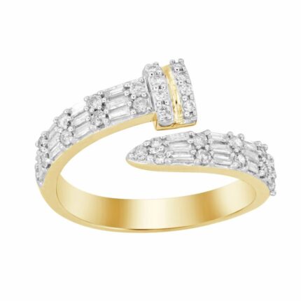 LADIES RING 0.40CT BAGUETTE/ROUND DIAMOND 10K YELLOW GOLD LADIES RING 0.40CT BAGUETTE/ROUND DIAMOND 10K YELLOW GOLD