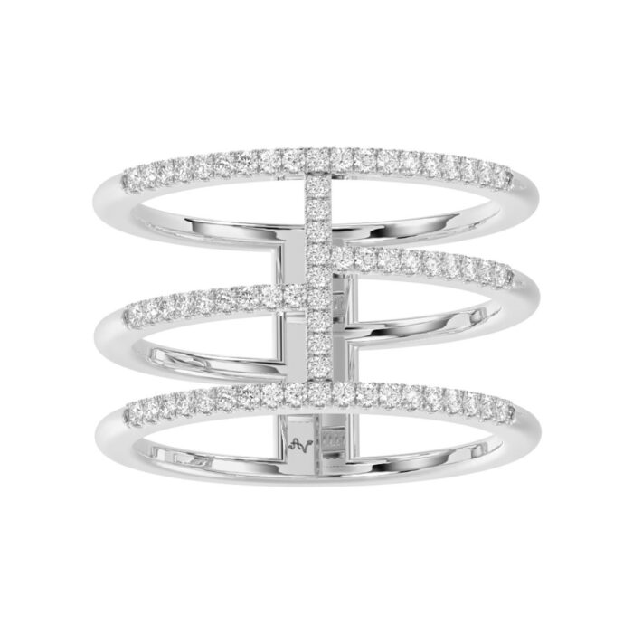 LADIES RING 0.25CT ROUND DIAMOND 14K WHITE GOLD - Image 1