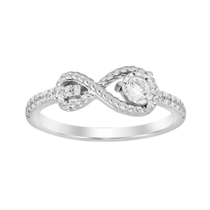 LADIES RING 0.25CT ROUND DIAMOND 14K WHITE GOLD - Image 1