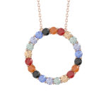 LADIES PENDANT 0.85CT ROUND DIAMOND 14K ROSE GOLD  (COLOUR STONE MIX-0.85CT)