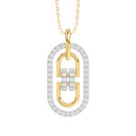 LADIES PENDANT 0.25CT ROUND DIAMOND 14K YELLOW GOLD