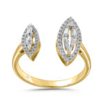 LADIES RING 0.40CT ROUND/BAGUETTE DIAMOND 14K YELLOW GOLD