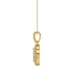 LADIES PENDANT WITH CHAIN 0.10CT ROUND DIAMOND 14K YELLOW GOLD - Image 2
