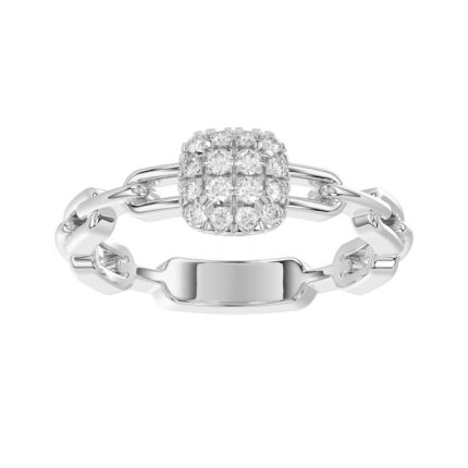 LADIES RING 0.20CT ROUND DIAMOND 14K WHITE GOLD