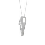 LADIES PENDANT WITH CHAIN 0.13CT ROUND DIAMOND 14K WHITE GOLD - Image 2