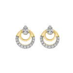 LADIES EARRINGS 0.13CT ROUND DIAMOND 14K YELLOW GOLD