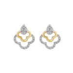 LADIES EARRINGS 0.13CT ROUND DIAMOND 14K YELLOW GOLD