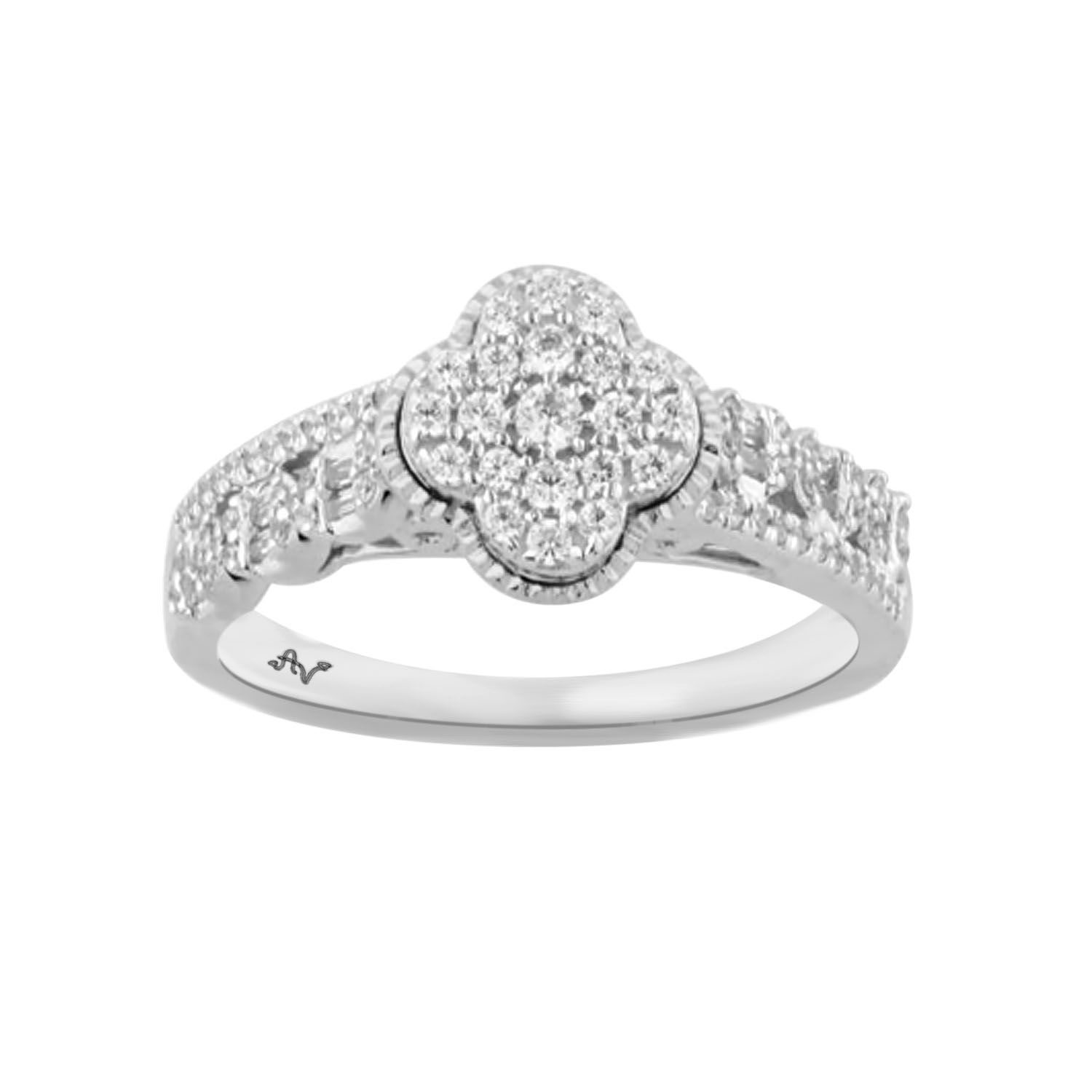 LADIES RING 0.33CT ROUND/BAGUETTE DIAMOND 14K WHITE GOLD LADIES RING 0.33CT ROUND/BAGUETTE DIAMOND 14K WHITE GOLD
