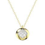 LADIES NECKLACE 0.10CT ROUND DIAMOND 10K YELLOW GOLD