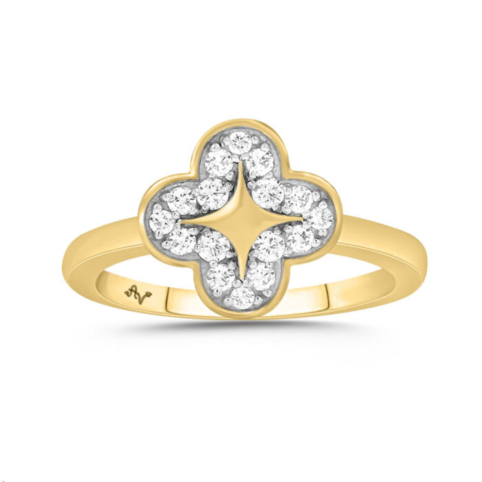 LADIES RING 0.20CT ROUND DIAMOND 10K WHITE GOLD - Image 1