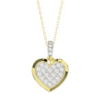 LADIES PENDANT WITH CHAIN 0.15CT ROUND DIAMOND 10K YELLOW GOLD