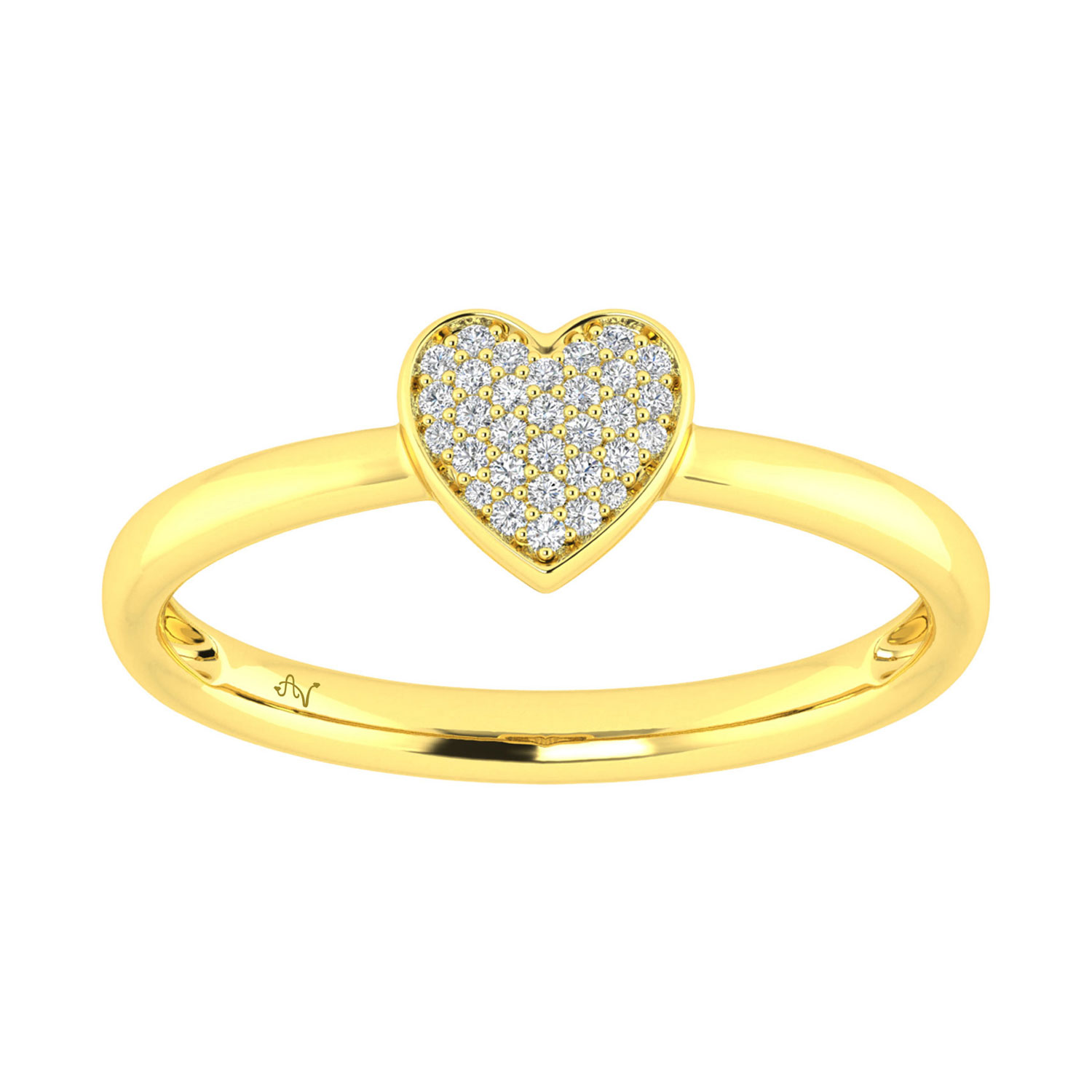 LADIES RING 0.10CT ROUND DIAMOND 10K YELLOW GOLD - Image 1
