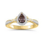 LADIES RING 0.25CT ROUND/DARK BROWN DIAMOND 10K YELLOW GOLD