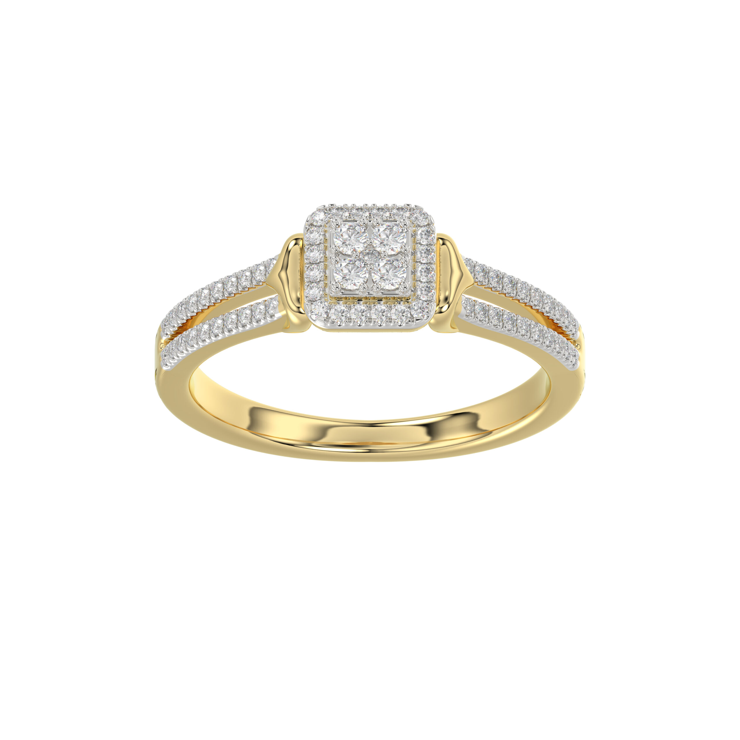 LADIES RING 0.20CT ROUND DIAMOND 10K YELLOW GOLD - Image 1