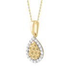 LADIES PENDANT WITH CHAIN 0.20CT ROUND DIAMOND 10K YELLOW GOLD - Image 2