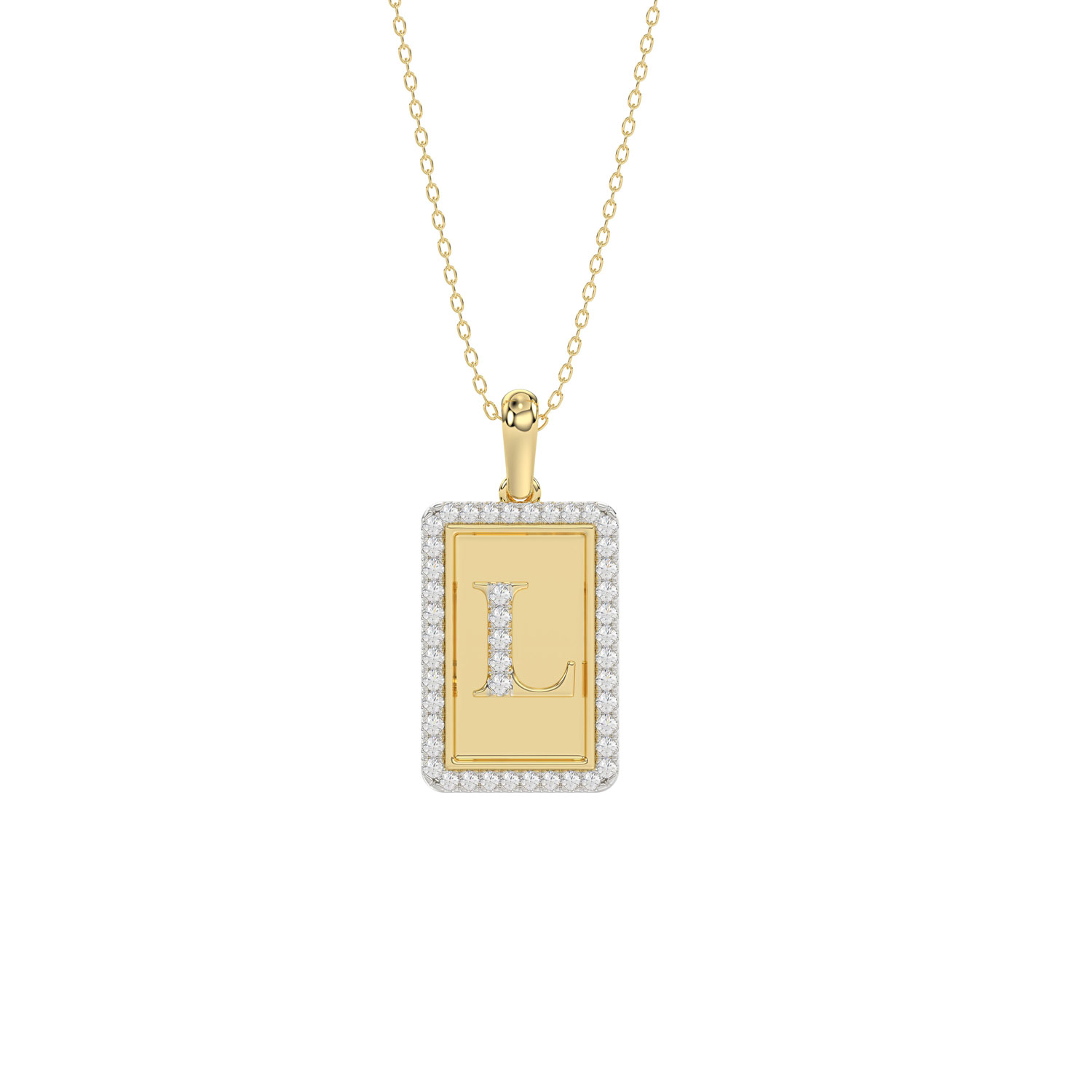 LADIES PENDANT 0.20CT ROUND DIAMOND 10K YELLOW GOLD - Image 1