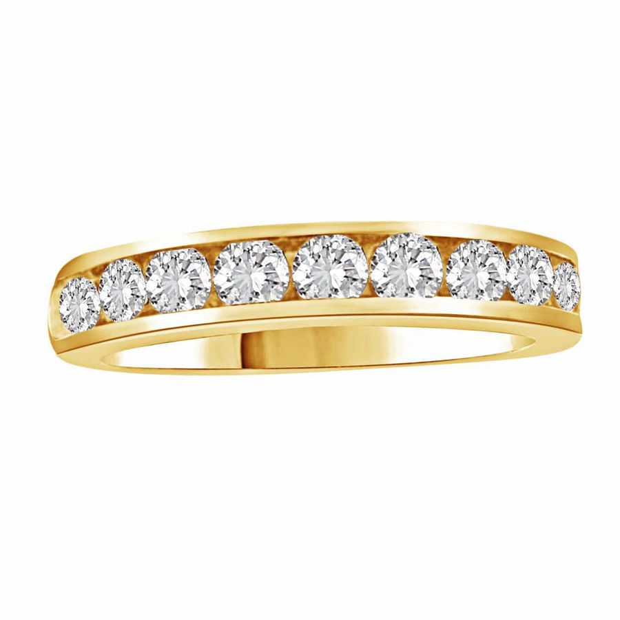 LADIES BAND 1.00CT ROUND DIAMOND 14K YELLOW GOLD (SI QUALITY) - Image 1