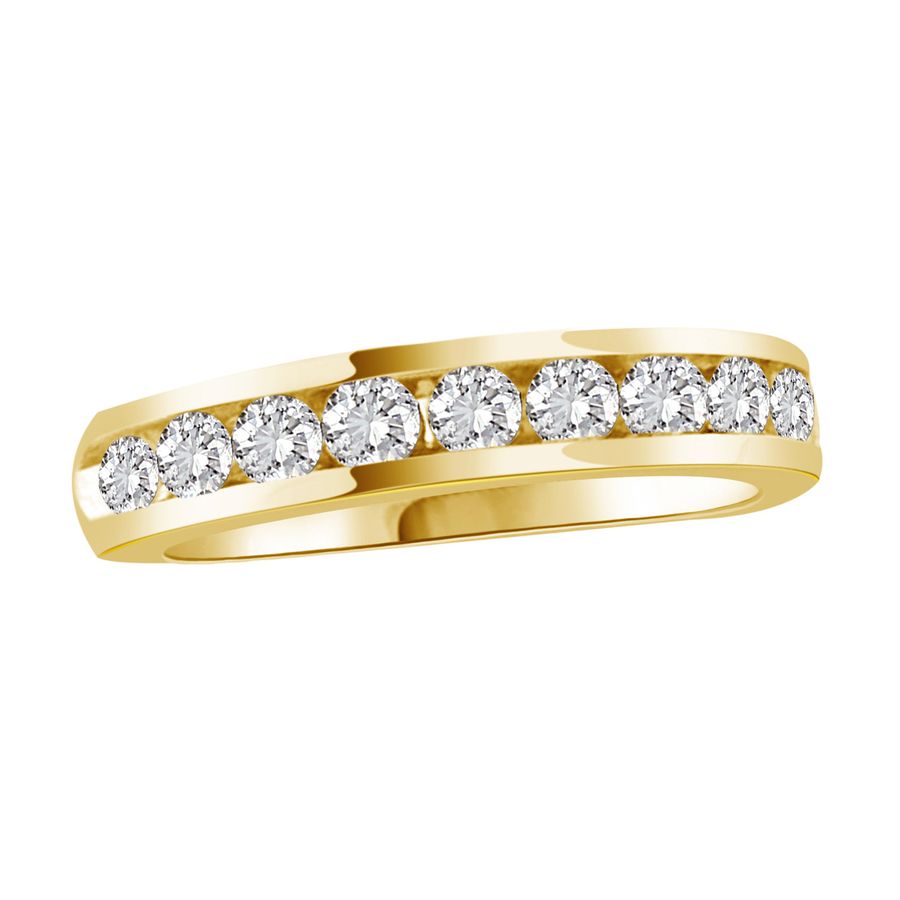 LADIES BAND 0.75CT ROUND DIAMOND 14K YELLOW GOLD (SI QUALITY) - Image 1