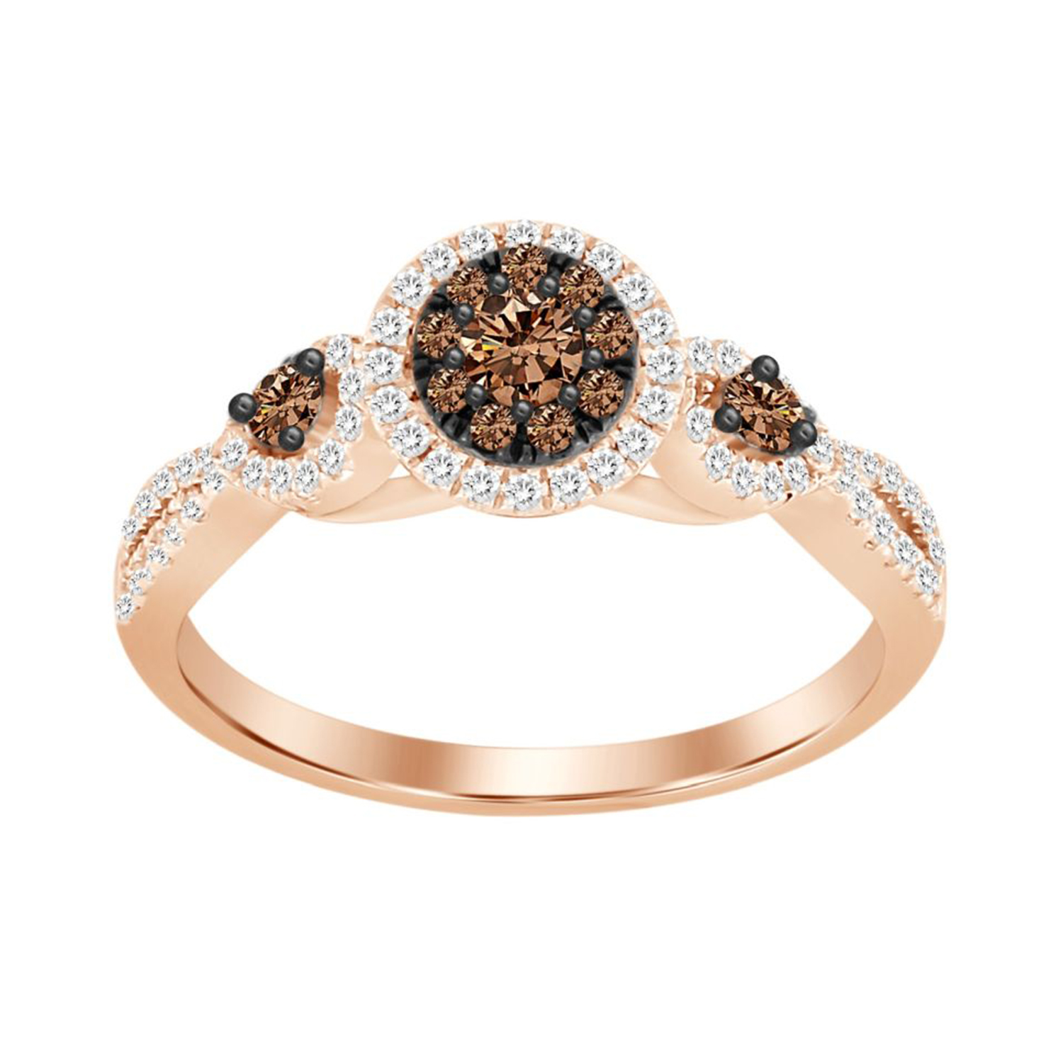 LADIES PENDANT 0.33CT ROUND/DARK BROWN DIAMOND 14K ROSE GOLD LADIES PENDANT 0.33CT ROUND/DARK BROWN DIAMOND 14K ROSE GOLD