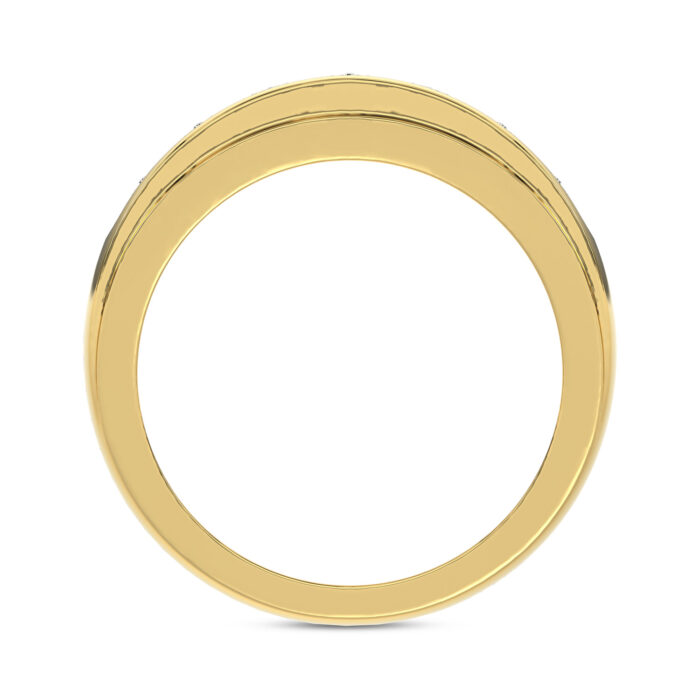 MEN'S BAND 1.00CT ROUND DIAMOND 10K YELLOW GOLD - Image 2