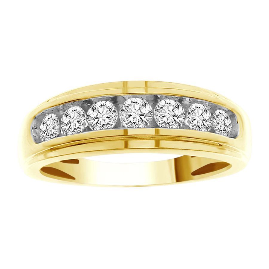 MEN'S BAND 0.75CT ROUND DIAMOND 10K YELLOW GOLD - Image 1
