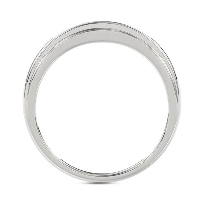 MEN'S BAND 0.25CT ROUND DIAMOND 10K WHITE GOLD - Image 2