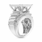LADIES RING 4.00CT ROUND/PRINCESS/BAGUETTE DIAMOND 10K WHITE GOLD - Image 4