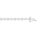 LADIES BRACELET 6 1/2CT ROUND DIAMOND 14K WHITE GOLD - Image 2