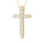 LADIES PENDANT WITH CHIAIN 3CT ROUND DIAMOND 14K YELLOW GOLD - Image 3