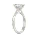 LADIES SOLITAIRE RING 2CT EMERALD DIAMOND 14K WHITE GOLD - Image 3