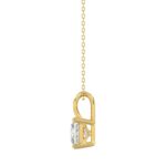 LADIES SOLITAIRE PENDANT WITH CHAIN 2CT PRINCESS DIAMOND 14K YELLOW GOLD - Image 2