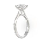 LADIES SOLITAIRE RING 1 1/2CT PRINCESS DIAMOND 14K WHITE GOLD - Image 3