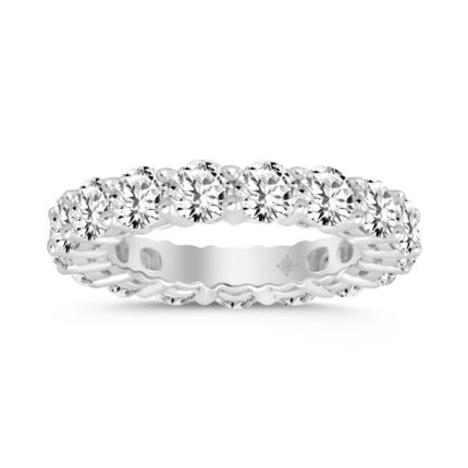 LADIES ETERNITY BAND 5CT ROUND DIAMOND 14K WHITE GOLD