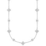 LADIES NECKLACE 5 1/2CT ROUND/PRINCESS DIAMOND 14K WHITE GOLD