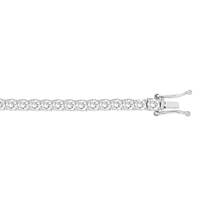LADIES BRACELET 7CT ROUND DIAMOND 14K WHITE GOLD - Image 2