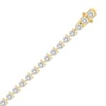 LADIES BRACELET 11CT ROUND DIAMOND 14K YELLOW GOLD - Image 3