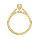 LADIES SOLITAIRE RING 1/2CT ROUND DIAMOND 14K YELLOW GOLD - Image 2
