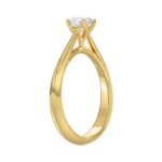 LADIES SOLITAIRE RING 1/2CT ROUND DIAMOND 14K YELLOW GOLD - Image 3