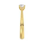 LADIES SOLITAIRE RING 1/2CT ROUND DIAMOND 14K YELLOW GOLD - Image 4