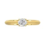 LADIES SOLITAIRE RING 1/2CT ROUND DIAMOND 14K YELLOW GOLD - Image 5