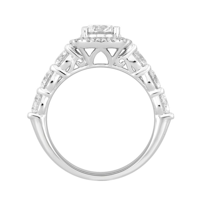 LADIES RING 2 3/4CT ROUND DIAMOND 14K WHITE GOLD (CENTER STONE ROUND DIAMOND 1CT ) - Image 2