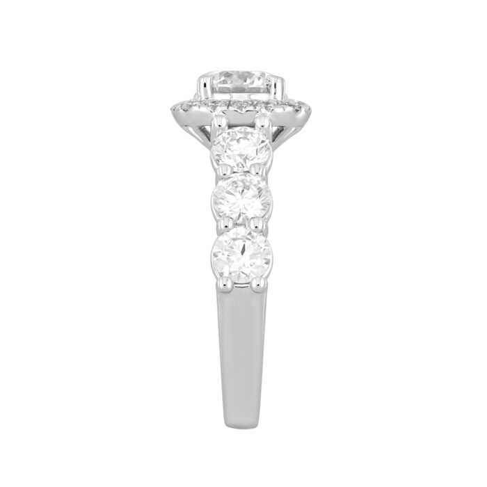 LADIES RING 2 3/4CT ROUND DIAMOND 14K WHITE GOLD (CENTER STONE ROUND DIAMOND 1CT ) - Image 3