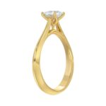 LADIES SOLITAIRE RING 1/2CT PRINCESS DIAMOND 14K YELLOW GOLD - Image 3